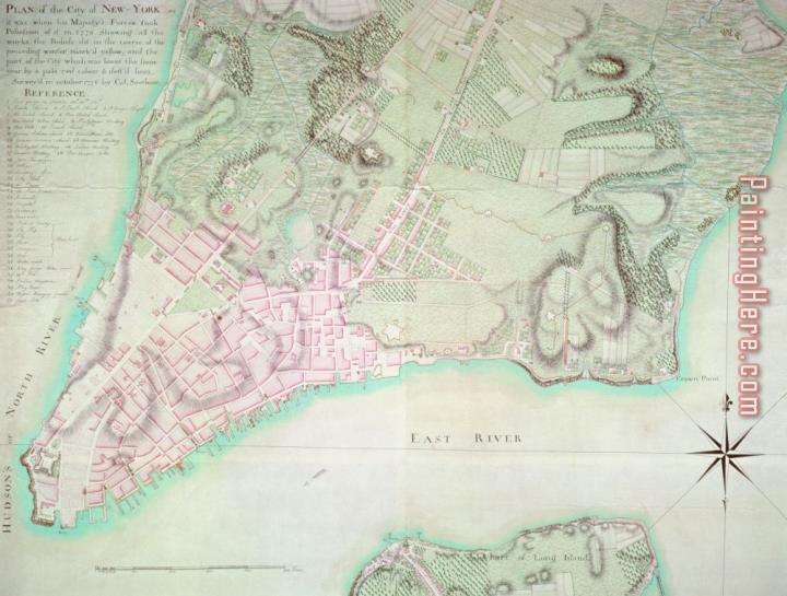 English School Antique Map of New York